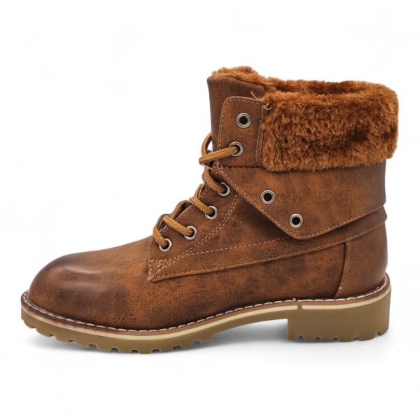 TTP Women's Lace up Ankle Boots with Faux Fur Lining HT8508 - Image 4