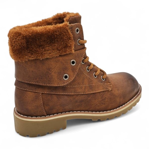 TTP Women's Lace up Ankle Boots with Faux Fur Lining HT8508 - Image 3