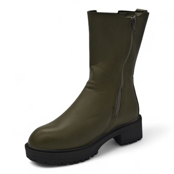 TTP Women's Mid Calf Boot with Elastic side Panel and Zipper HTA06 - Image 4