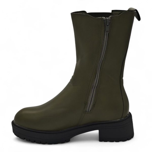 TTP Women's Mid Calf Boot with Elastic side Panel and Zipper HTA06 - Image 3