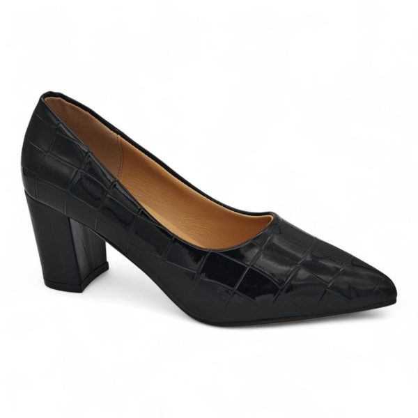 TTP Patent PU Block Heel with Croc Embossed HTG-06 - Image 26