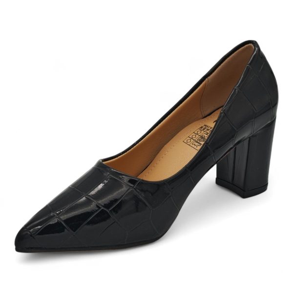 TTP Patent PU Block Heel with Croc Embossed HTG-06 - Image 22