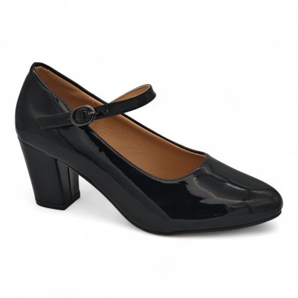TTP Patent PU Almond Toe Block Heel with Buckle Strap HTG-07 - Image 12
