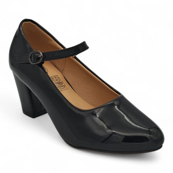 TTP Patent PU Almond Toe Block Heel with Buckle Strap HTG-07 - Image 11