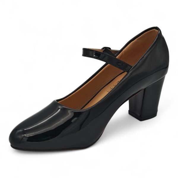 TTP Patent PU Almond Toe Block Heel with Buckle Strap HTG-07 - Image 9