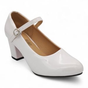 TTP Patent PU Almond Toe Block Heel with Buckle Strap HTG-07