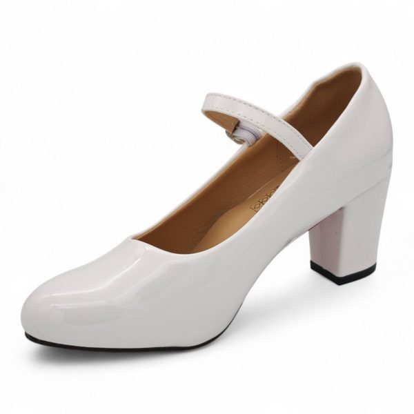 TTP Patent PU Almond Toe Block Heel with Buckle Strap HTG-07 - Image 3