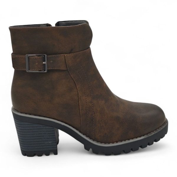 TTP Women's Block Heel Ankle Boots with Buckle Decor and Side Zipper HTM-1 - Image 13