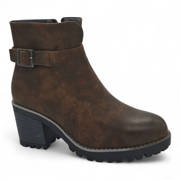 TTP Women's Block Heel Ankle Boots with Buckle Decor and Side Zipper HTM-1 - Image 12