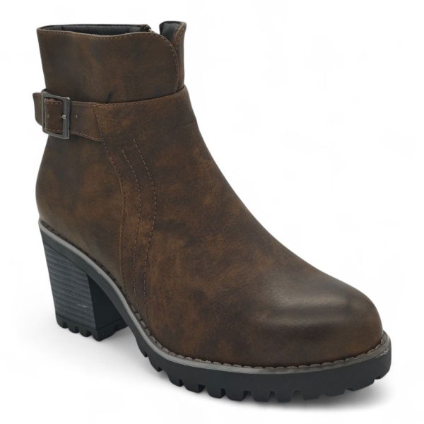 TTP Women's Block Heel Ankle Boots with Buckle Decor and Side Zipper HTM-1 - Image 11