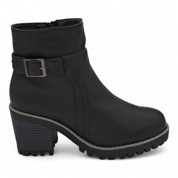 TTP Women's Block Heel Ankle Boots with Buckle Decor and Side Zipper HTM-1 - Image 18