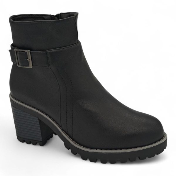 TTP Women's Block Heel Ankle Boots with Buckle Decor and Side Zipper HTM-1 - Image 17