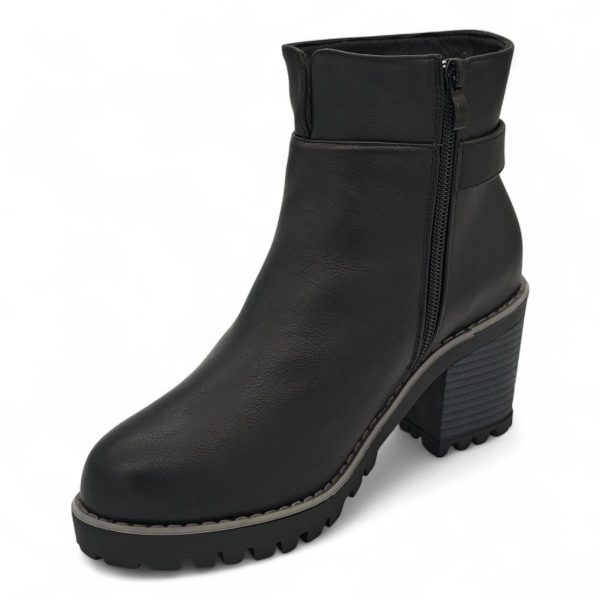 TTP Women's Block Heel Ankle Boots with Buckle Decor and Side Zipper HTM-1 - Image 16