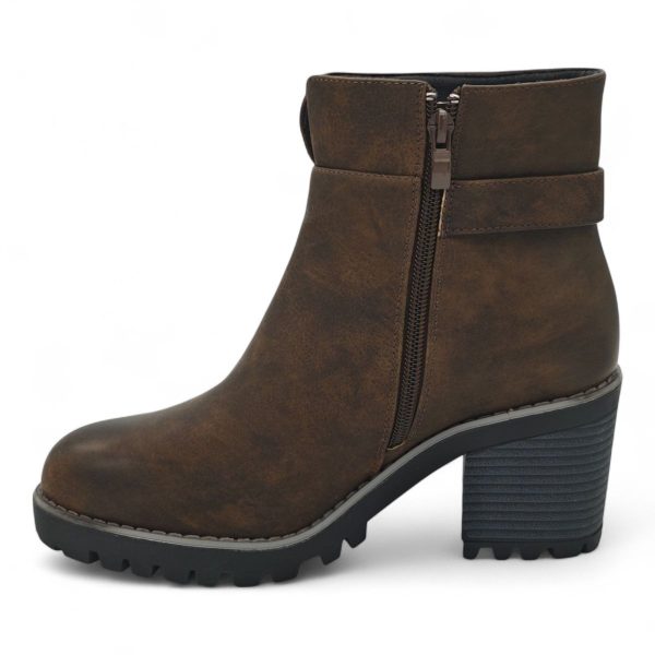 TTP Women's Block Heel Ankle Boots with Buckle Decor and Side Zipper HTM-1 - Image 9