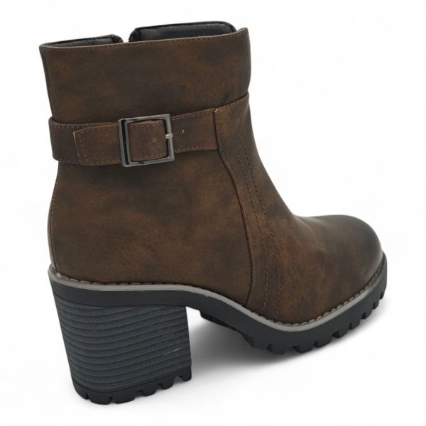 TTP Women's Block Heel Ankle Boots with Buckle Decor and Side Zipper HTM-1 - Image 8