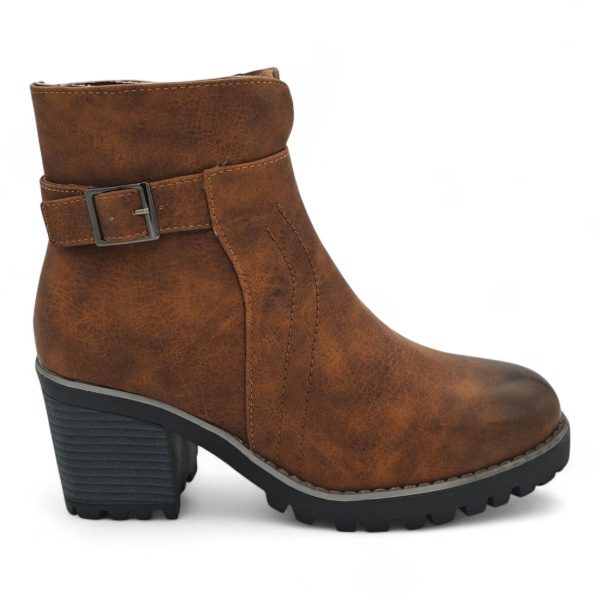 TTP Women's Block Heel Ankle Boots with Buckle Decor and Side Zipper HTM-1 - Image 7