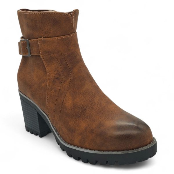 TTP Women's Block Heel Ankle Boots with Buckle Decor and Side Zipper HTM-1 - Image 5