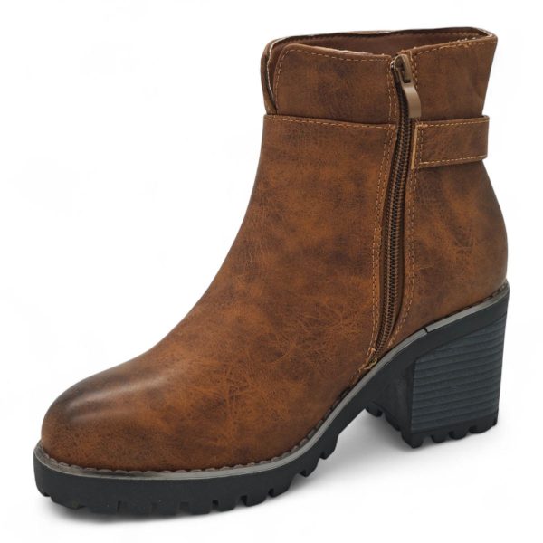 TTP Women's Block Heel Ankle Boots with Buckle Decor and Side Zipper HTM-1 - Image 4