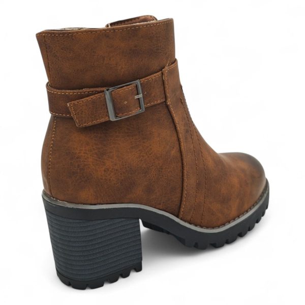 TTP Women's Block Heel Ankle Boots with Buckle Decor and Side Zipper HTM-1 - Image 2