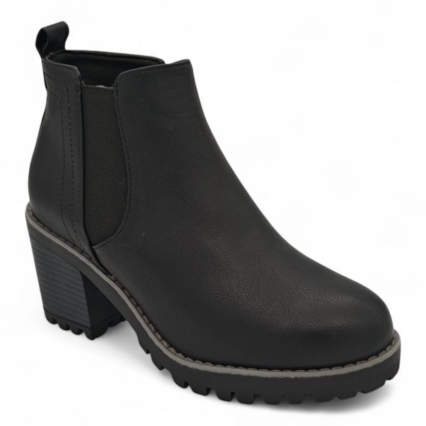 TTP Women Block Heel Ankle Boots with Elastic Panel and Side Zipper HTM-2 - Image 21