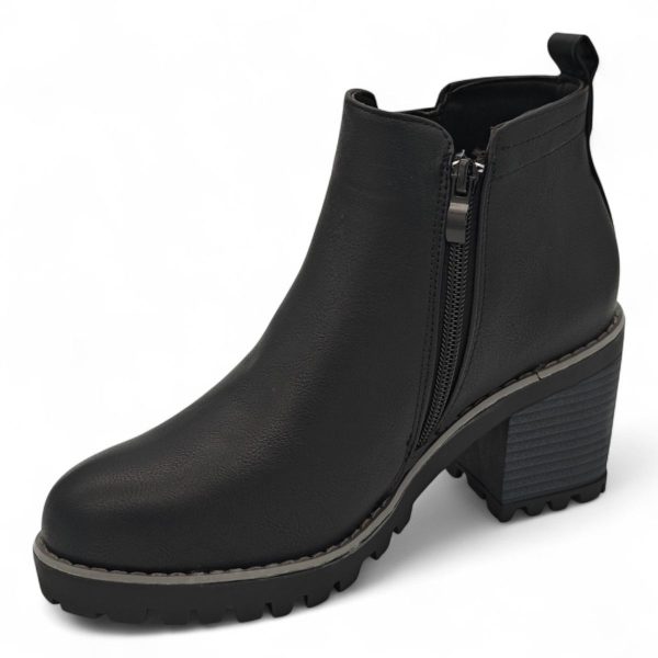 TTP Women Block Heel Ankle Boots with Elastic Panel and Side Zipper HTM-2 - Image 20