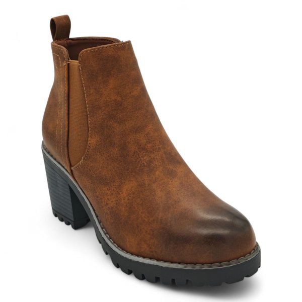 TTP Women Block Heel Ankle Boots with Elastic Panel and Side Zipper HTM-2 - Image 14