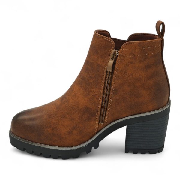 TTP Women Block Heel Ankle Boots with Elastic Panel and Side Zipper HTM-2 - Image 12