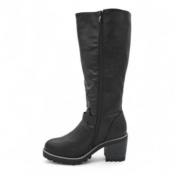 TTP Women Knee High Block Heel Boots with Buckle Decors HTM-6 - Image 19