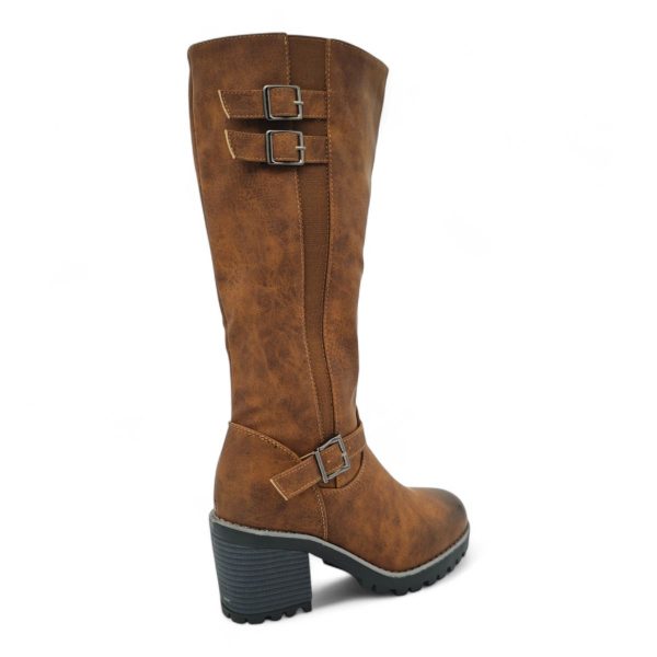 TTP Women Knee High Block Heel Boots with Buckle Decors HTM-6 - Image 9