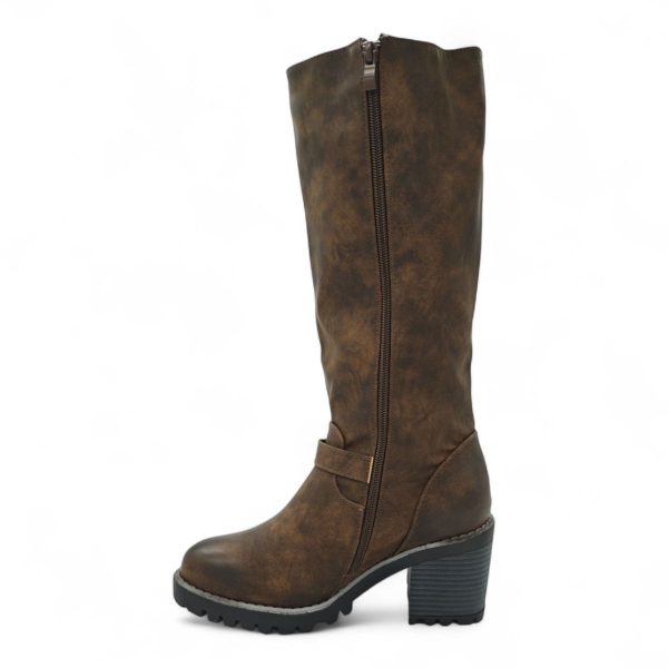 TTP Women Knee High Block Heel Boots with Buckle Decors HTM-6 - Image 4