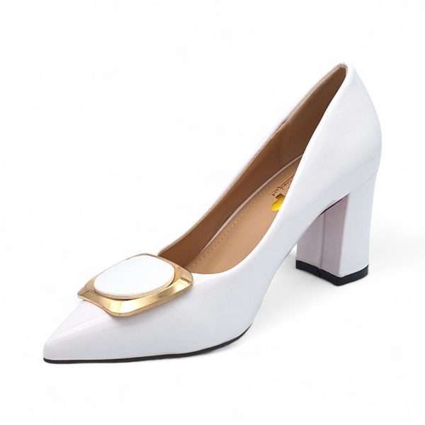 TTP Women Patent PU Block Heels with Square Decor JSF81 - Image 20