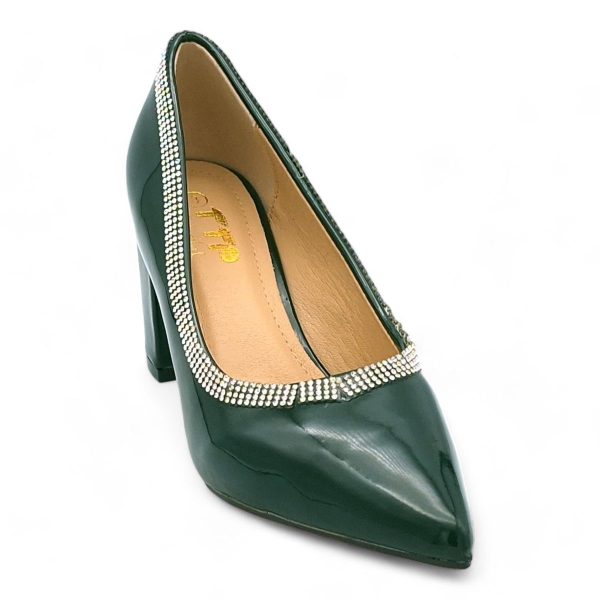 TTP Women Patent PU Block Heels with Embelished Vamp Edge JSF93 - Image 16