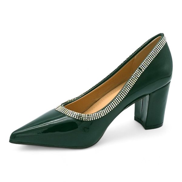 TTP Women Patent PU Block Heels with Embelished Vamp Edge JSF93 - Image 14