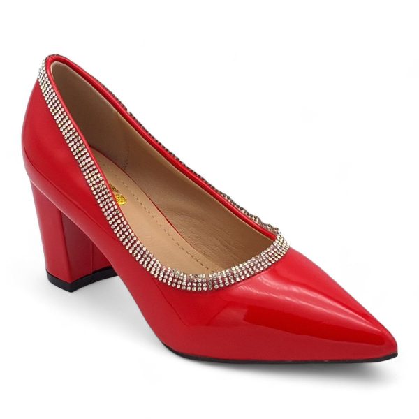 TTP Women Patent PU Block Heels with Embelished Vamp Edge JSF93 - Image 11
