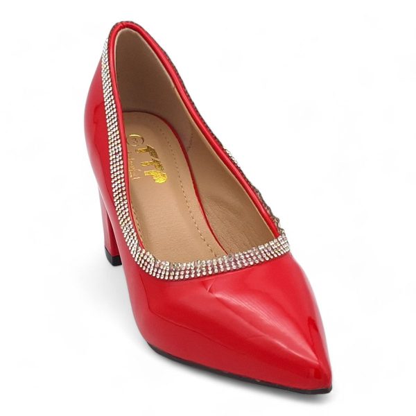 TTP Women Patent PU Block Heels with Embelished Vamp Edge JSF93 - Image 10