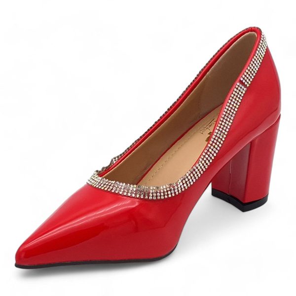 TTP Women Patent PU Block Heels with Embelished Vamp Edge JSF93 - Image 9