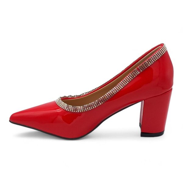 TTP Women Patent PU Block Heels with Embelished Vamp Edge JSF93 - Image 8