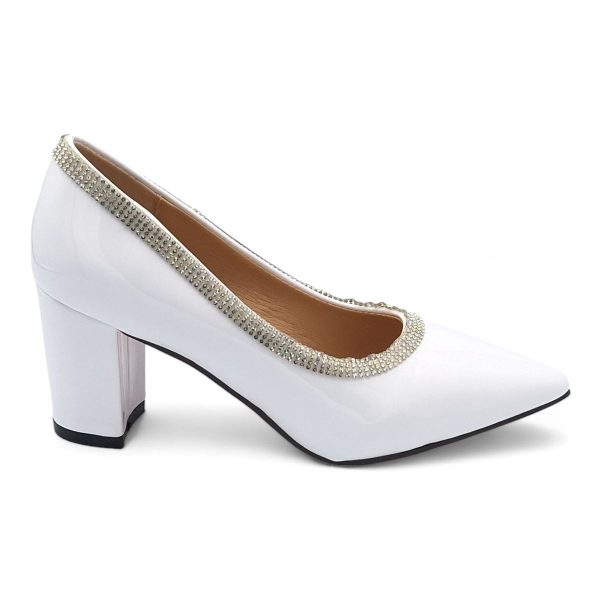 TTP Women Patent PU Block Heels with Embelished Vamp Edge JSF93 - Image 7