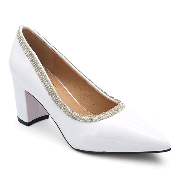 TTP Women Patent PU Block Heels with Embelished Vamp Edge JSF93 - Image 6