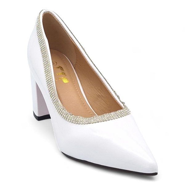 TTP Women Patent PU Block Heels with Embelished Vamp Edge JSF93 - Image 5