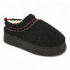TTP Women Black Platform Cozy Slip On with Fur lining YD1083