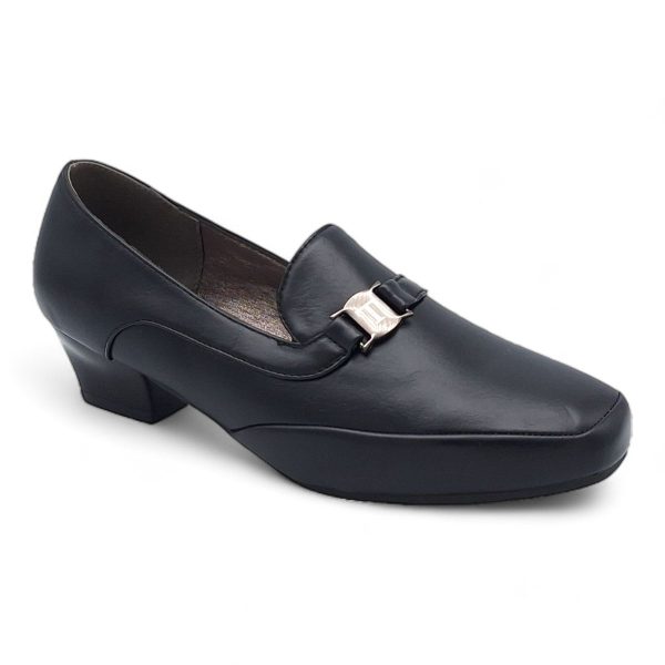 TTP Women Square Toe PU Block Heels