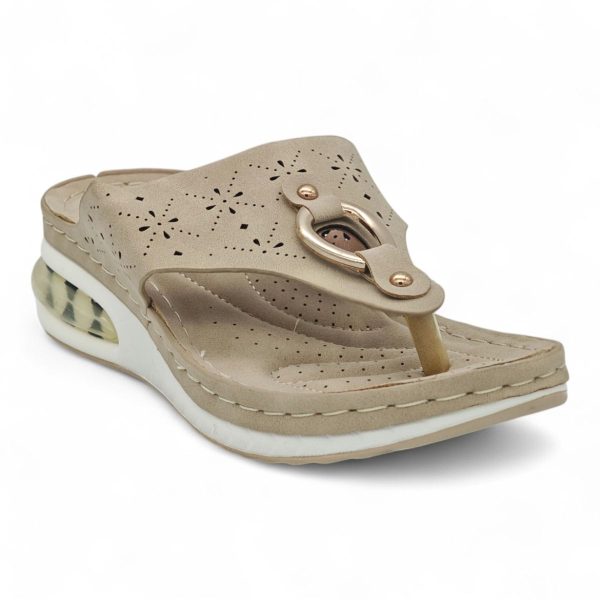 Women's Wedge Sandal - Floral Cut-Out Design CY2025 - Image 4