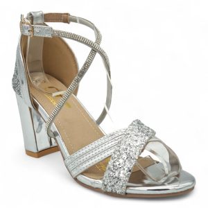 TTP Rosalind PU Glitter Crisscross Sandal with Rhinestone Strap MJ250820