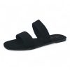 ST Suede PU Two-Strap Slide Sandal A2BAR