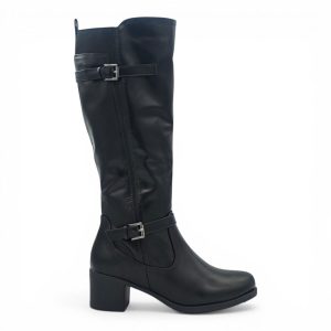 Aixir Women's Block Heel Mid-Calf Buckle Boot PSL4546