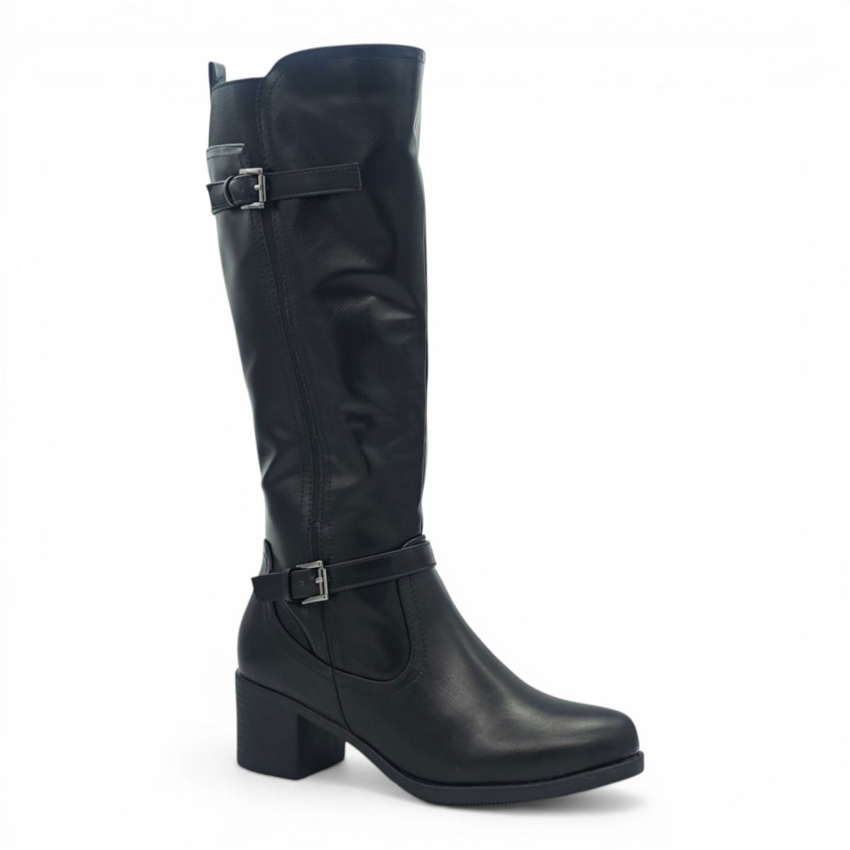 Aixir Women's Block Heel Mid-Calf Buckle Boot PSL4546 - Image 7