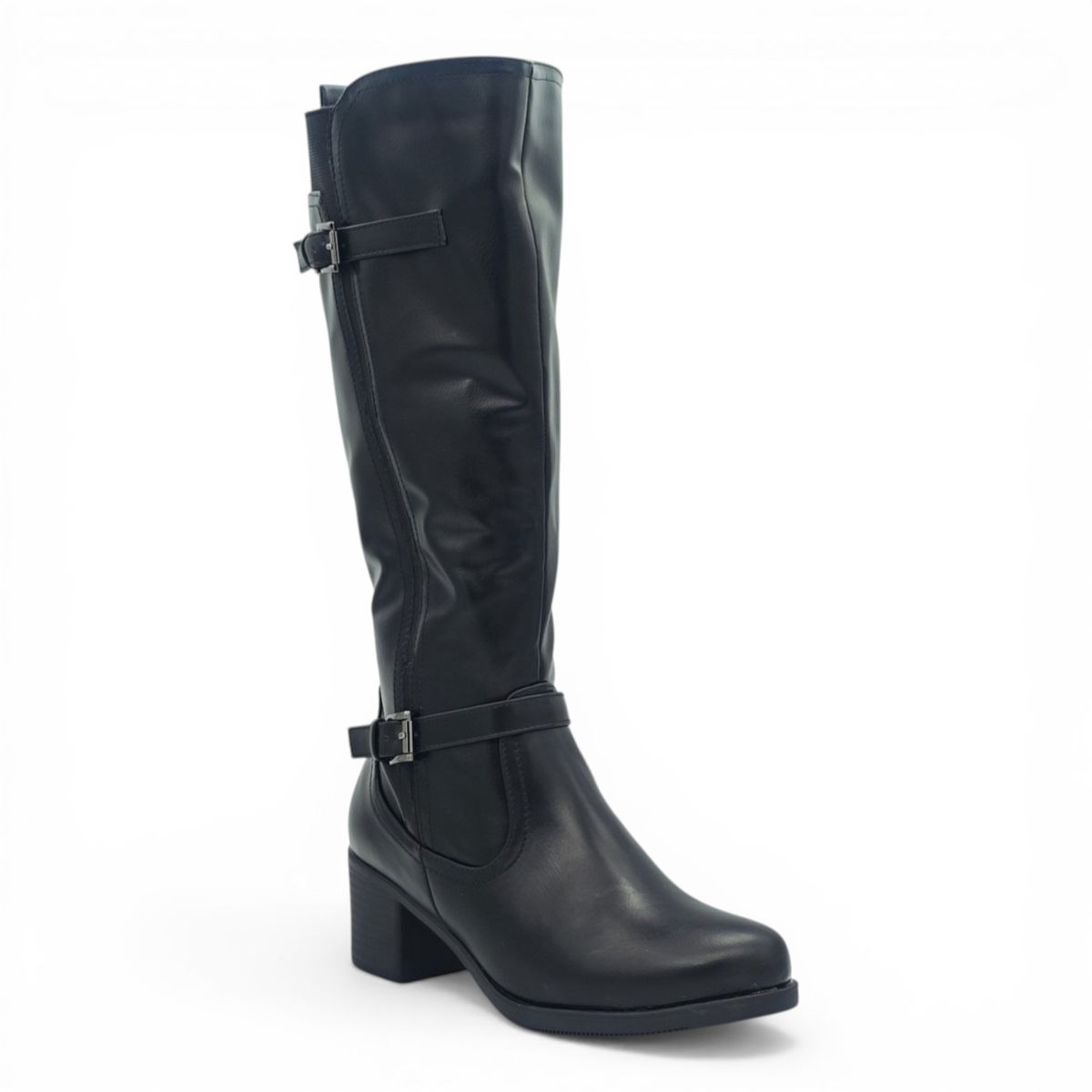 Aixir Women's Block Heel Mid-Calf Buckle Boot PSL4546 - Image 6