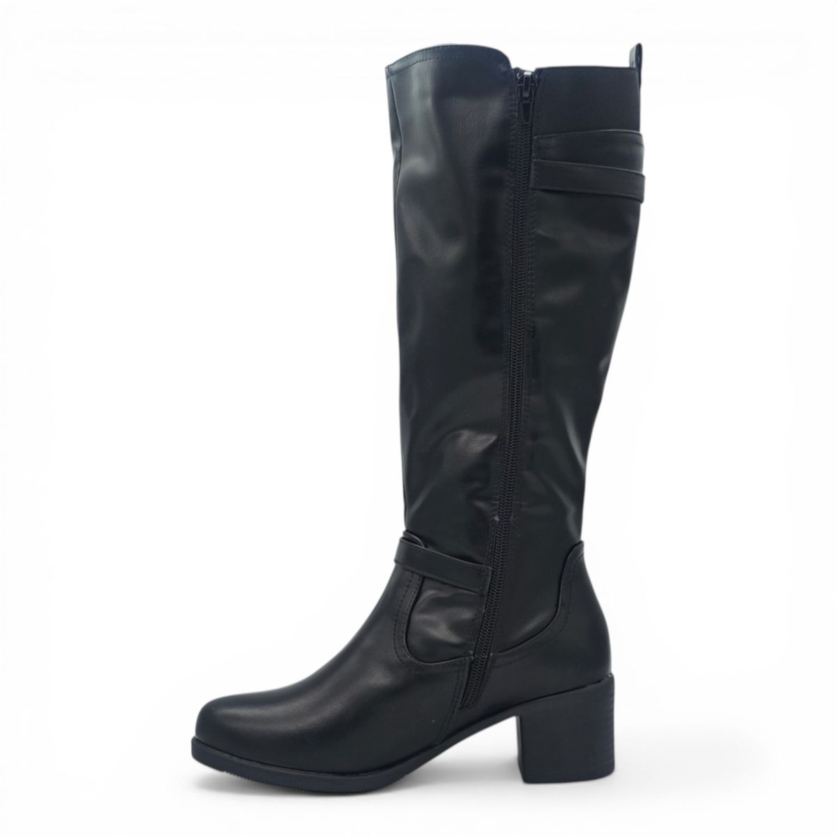 Aixir Women's Block Heel Mid-Calf Buckle Boot PSL4546 - Image 4